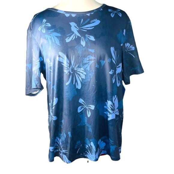 COLUMBIA Chill River short sleeve shirt back keyhole openings blue size L - Picture 1 of 15